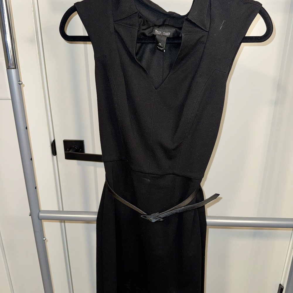 White House Black Market Classic Black Midi Dress